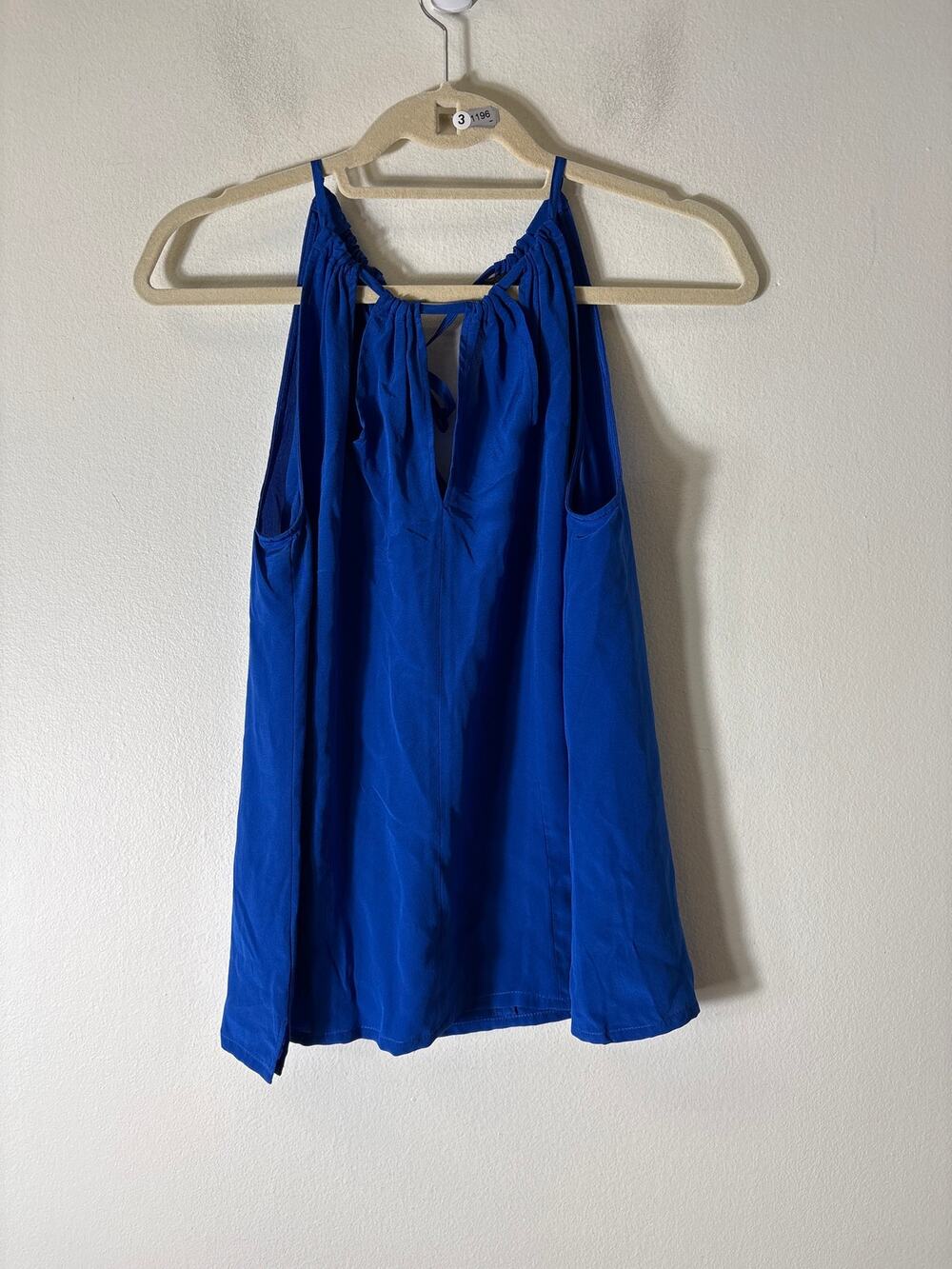 W By Worth Cobalt Blue Silk Halter Top Sz 6